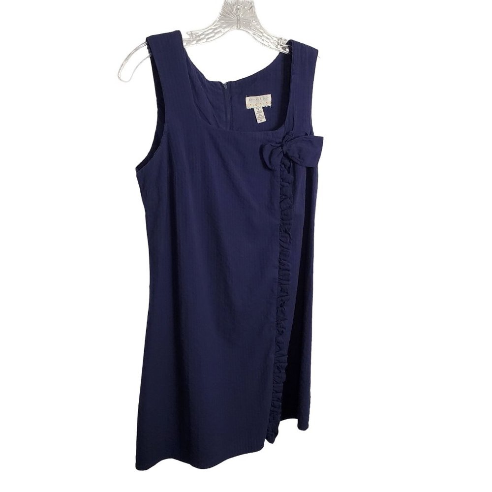 UO Kimchi Blue Size M Dress Seersucker Cotton Faux Wrap Ruffle Bow Sleeveless